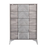 Glossy Gray 5-Drawer Chest | OROA Modern Alexa