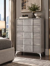 Glossy Gray 5-Drawer Chest | OROA Modern Alexa