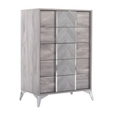 Glossy Gray 5-Drawer Chest | OROA Modern Alexa