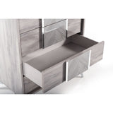 Glossy Gray 5-Drawer Chest | OROA Modern Alexa