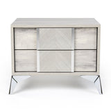 Gray Wooden 2-Drawer Nightstand | OROA Modern Alexa