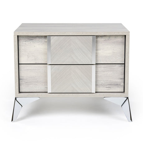 Gray Wooden 2-Drawer Nightstand - OROA Modern Alexa - view 1