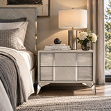 Gray Wooden 2-Drawer Nightstand | OROA Modern Alexa