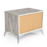 Gray Wooden 2-Drawer Nightstand | OROA Modern Alexa