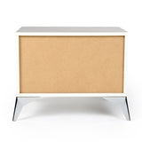 Gray Wooden 2-Drawer Nightstand | OROA Modern Alexa