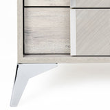 Gray Wooden 2-Drawer Nightstand | OROA Modern Alexa