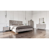 Gray Wooden 2-Drawer Nightstand | OROA Modern Alexa