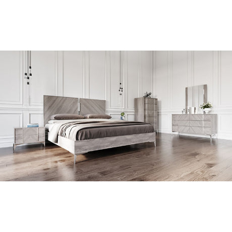 Gray Wooden 2-Drawer Nightstand - OROA Modern Alexa - view 9
