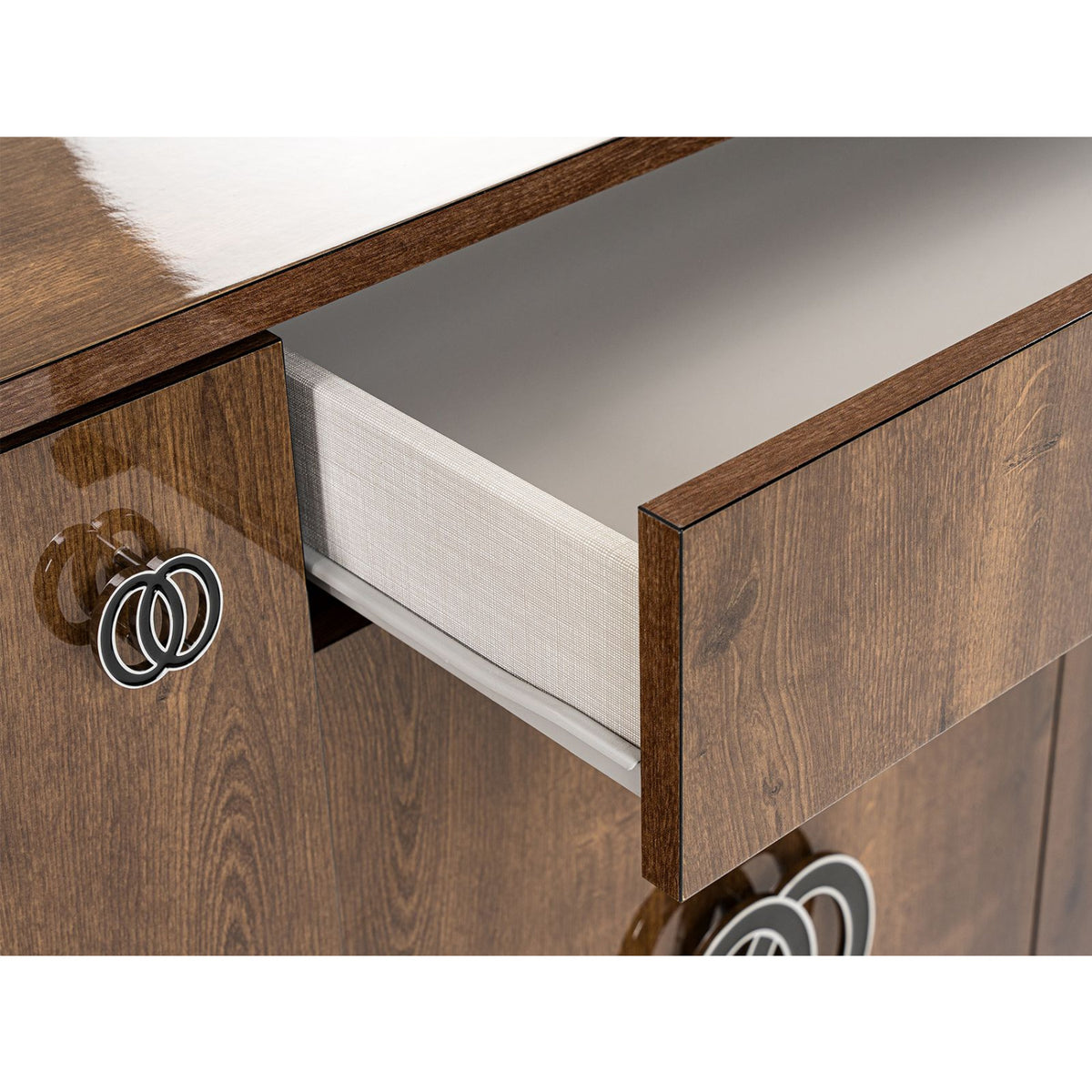 Glossy Wooden 4-Door Buffet | OROA Modern Athen