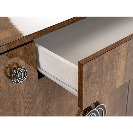 Glossy Wooden 4-Door Buffet | OROA Modern Athen