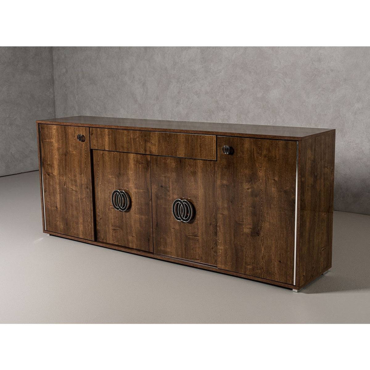 Glossy Wooden 4-Door Buffet | OROA Modern Athen