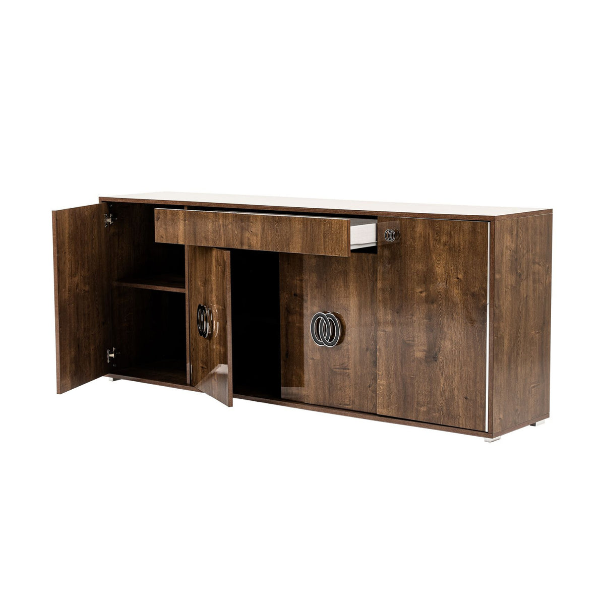 Glossy Wooden 4-Door Buffet | OROA Modern Athen