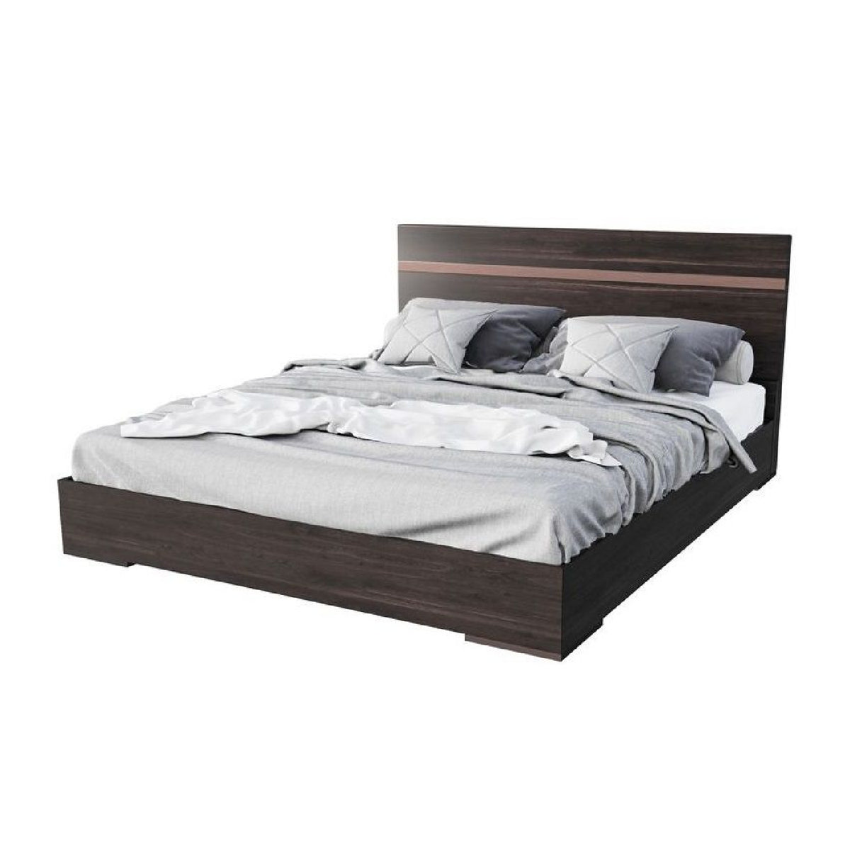 Dark Wooden Bed | OROA Modern Benzon