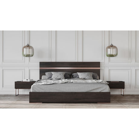 Dark Wooden Bed | OROA Modern Benzon