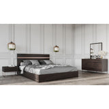 Dark Wooden Bed | OROA Modern Benzon