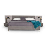 Gray Panel-Headboard Queen Bed | OROA Modern Bronx