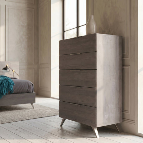 5-Drawer Gray Chest | OROA Modern Bronx