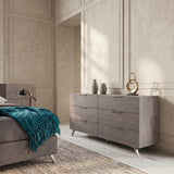 6-Drawer Gray Dresser | OROA Modern Bronx