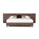 Walnut Extended-Headboard Queen Bed | OROA Modern Brooklyn