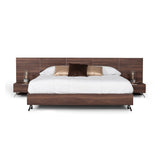 Walnut Extended-Headboard Queen Bed | OROA Modern Brooklyn