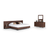 Walnut Extended-Headboard Queen Bed | OROA Modern Brooklyn