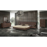 Walnut Extended-Headboard Queen Bed | OROA Modern Brooklyn