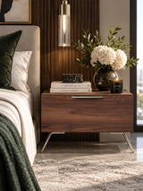 1-Drawer Walnut Nightstand | OROA Modern Brooklyn