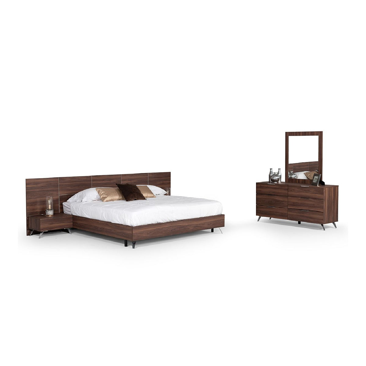 1-Drawer Walnut Nightstand | OROA Modern Brooklyn