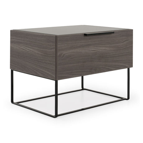 Modern European furniture - Gray Bed with Nightstands - www.oroa.com