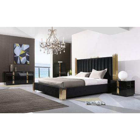 Modern European furniture - Black & Gold Bed - www.oroa.com