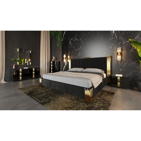 Modern European furniture - Black & Gold Bed - www.oroa.com