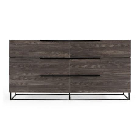 Modern European furniture - Gray Oak 6-Drawer Dresser - www.oroa.com