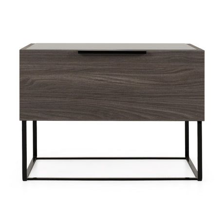 Modern European furniture - Gray Oak 1-Drawer Nightstand - www.oroa.com