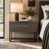 Gray Oak 1-Drawer Nightstand | OROA Modern Enzo