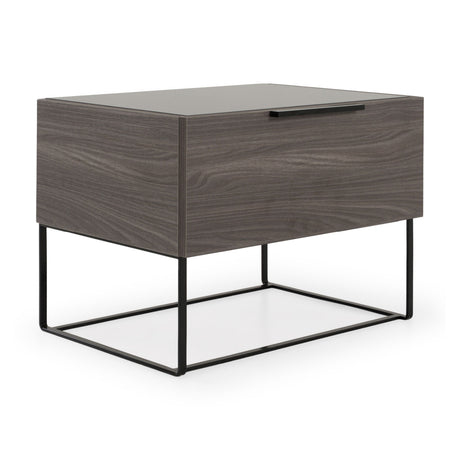 Modern European furniture - Gray Oak 1-Drawer Nightstand - www.oroa.com