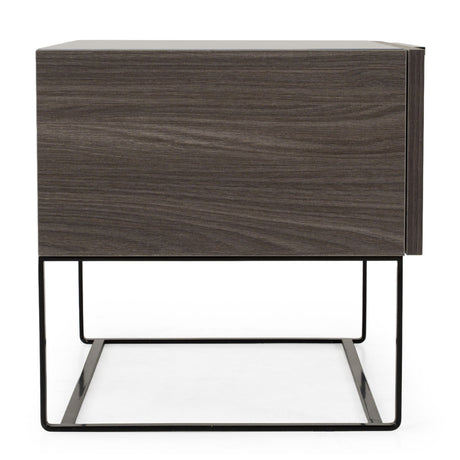 Modern European furniture - Gray Oak 1-Drawer Nightstand - www.oroa.com