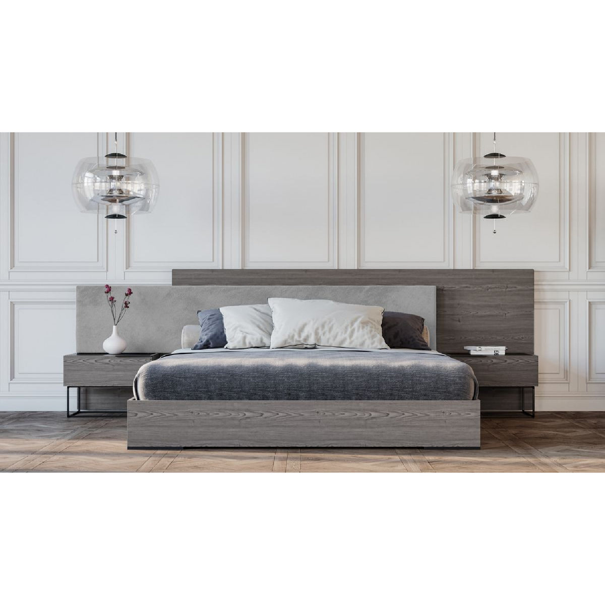 Gray Oak 1-Drawer Nightstand | OROA Modern Enzo