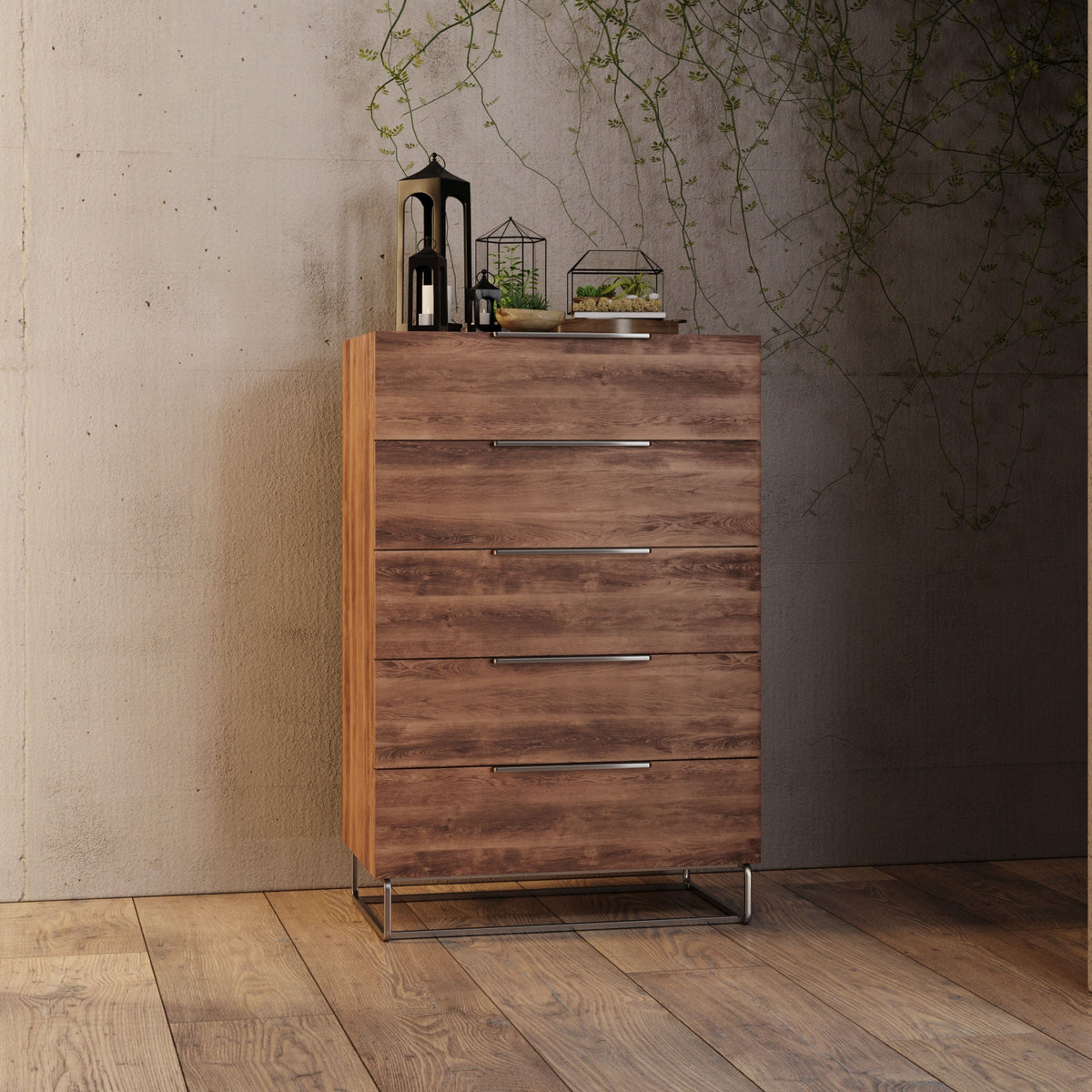 Light Oak 5-Drawer Chest | OROA Modern Lorenzo