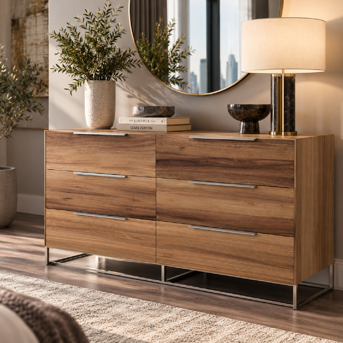 Light Oak 6-Drawer Dresser | OROA Modern Lorenzo