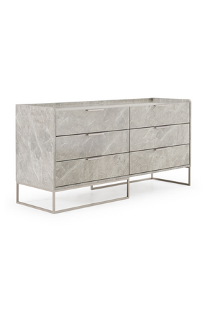 Gray Marble 6-Drawer Dresser | OROA Modern Marbella | Oroa.com