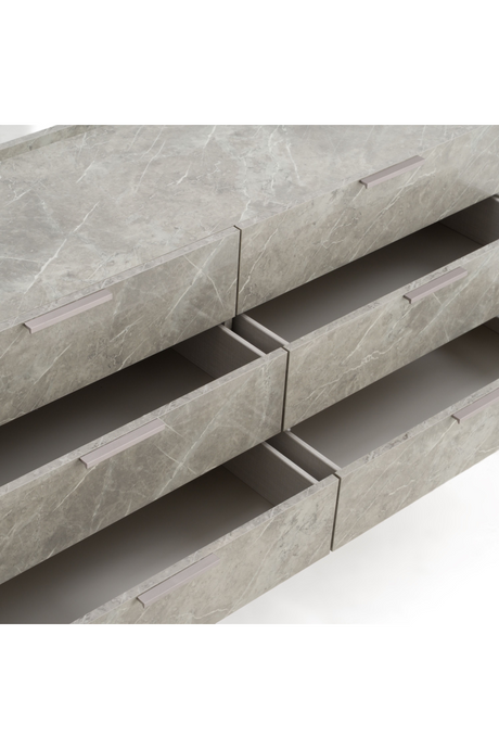 Gray Marble 6-Drawer Dresser | OROA Modern Marbella | Oroa.com