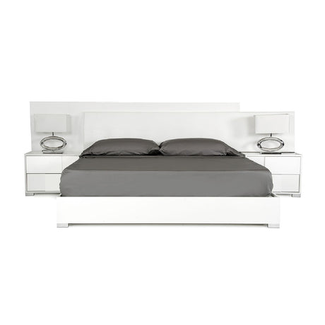 Modern European furniture - White Crocodile Leather Inspired Bed - www.oroa.com