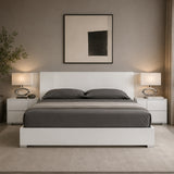 White Crocodile Leather Inspired Bed | OROA Modern Monza