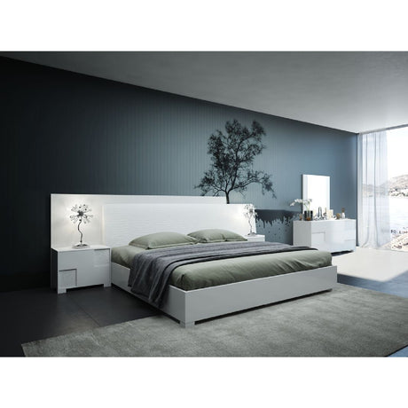 Modern European furniture - White Crocodile Leather Inspired Bed - www.oroa.com