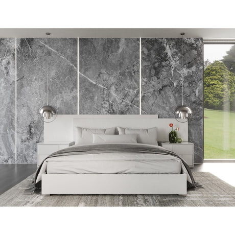 Modern European furniture - White Crocodile Leather Inspired Bed - www.oroa.com