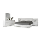 White Crocodile Leather Inspired Bed | OROA Modern Monza