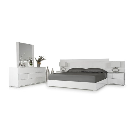 Modern European furniture - White Crocodile Leather Inspired Bed - www.oroa.com