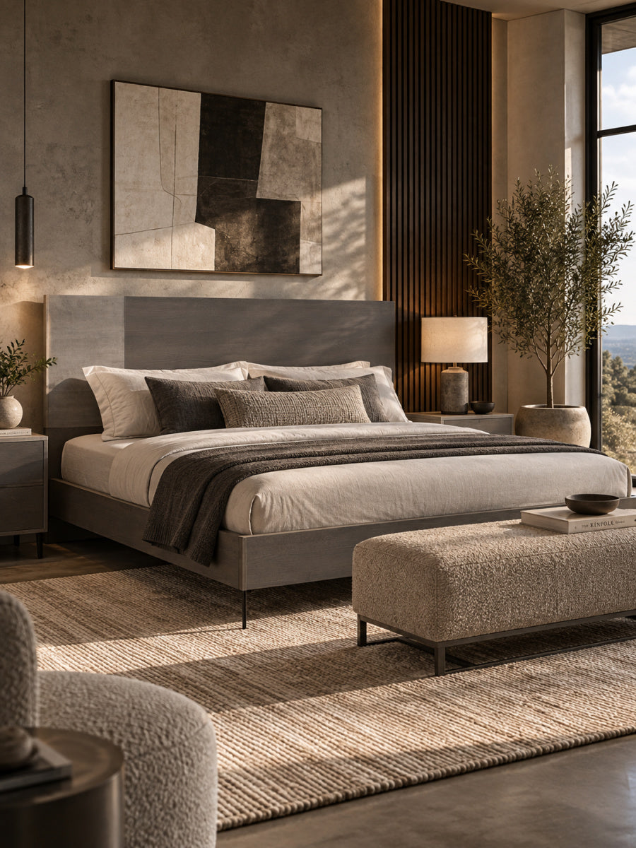 Matte Gray Bed | OROA Modern Palermo