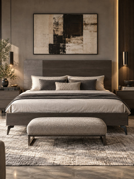 Matte Gray Bed - OROA Modern Palermo - view 2