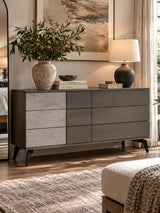 Matte Gray 6-Drawer Dresser | OROA Modern Palermo